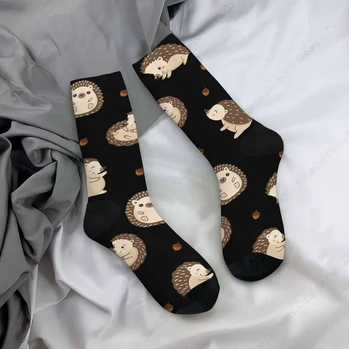 Chaussettes de dessin animé unisexe Kasgehog et glands, chaussettes drôles, nouveautés pour hommes e