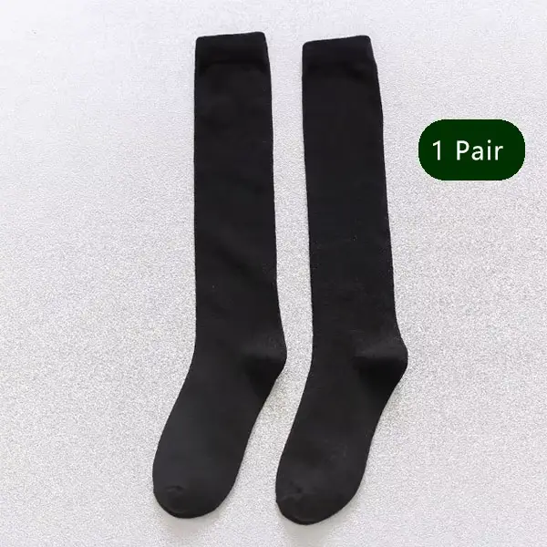 Chaussettes longues en coton pour hommes, hautes, solides, douces, élastiques, robe de soirée, bas f