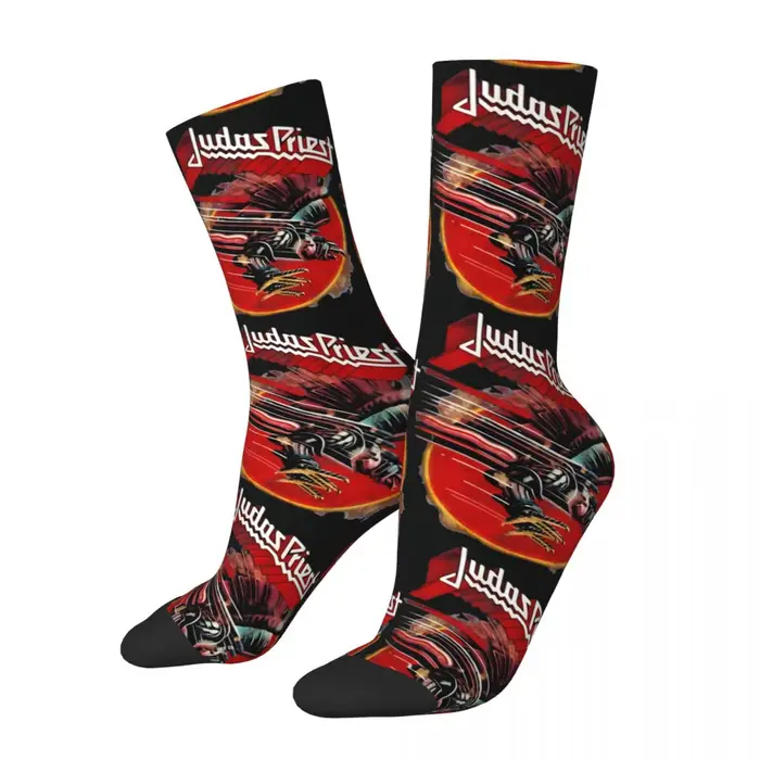 Judas Priest Band Hip Hop chaussettes bas tendance hommes moyen doux course chaussettes de sport hiv