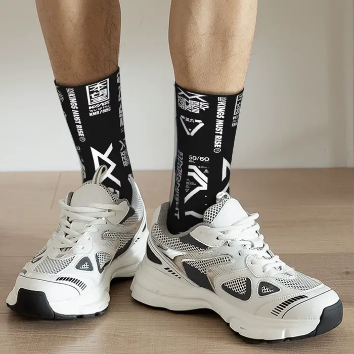 Chaussettes habillées Techwear personnalisées pour hommes et femmes, nouveauté chaude à la mode, chaussettes d'équipage de forme mécanique Cyberpunk