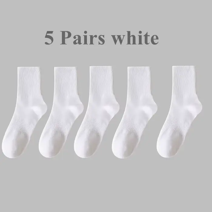 5 paires de chaussettes de sport pour hommes, Tube haut, antidérapantes, en coton de haute qualité, 