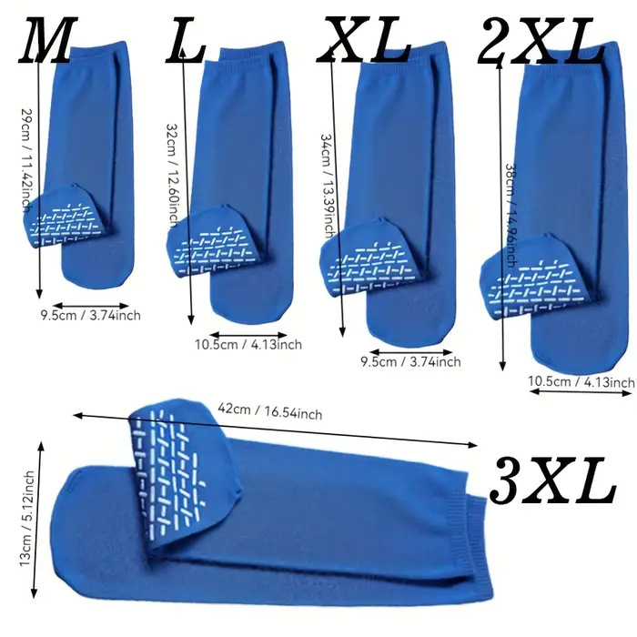 NON SKID Chaussettes d'hôpital pour hommes avec poignées, chaussettes antidérapantes pour hommes et 