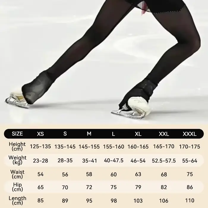 Collants de patinage artistique professionnels en maille pour femmes, filles et enfants, noirs, ther