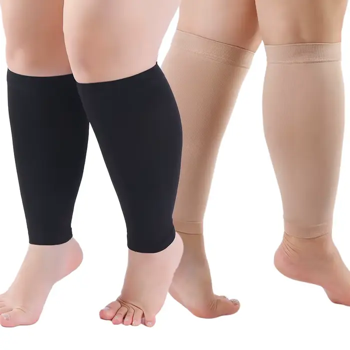 1 paire de chaussettes de compression S-7XL pour femmes et hommes, bas de compression pour la circulation, manches longues, compression des muscles du mollet 20-30 mmHg