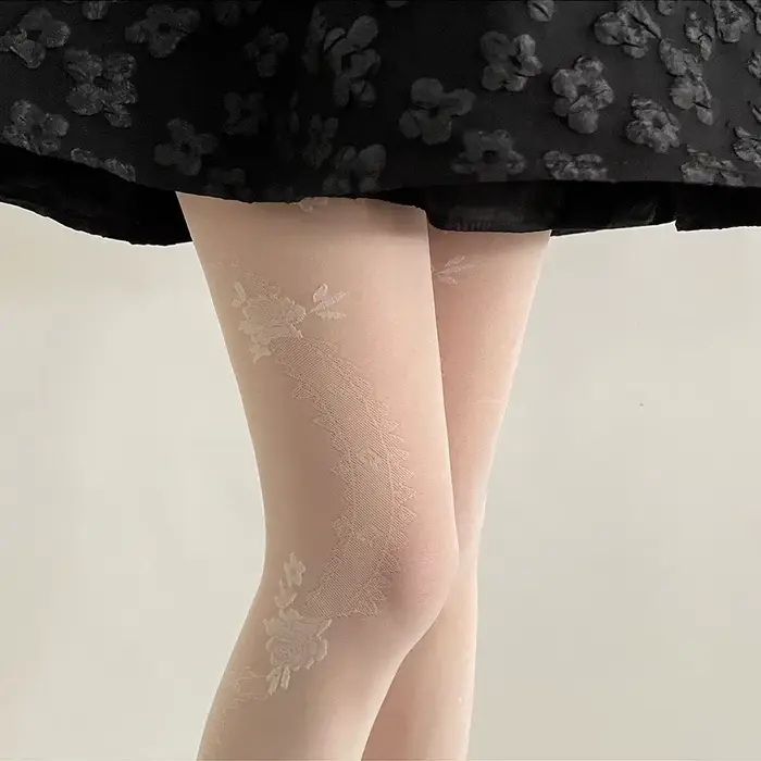 Collants sexy en dentelle florale pour femmes