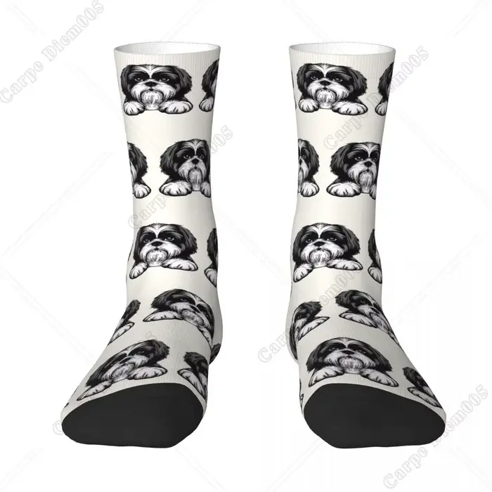 Chaussettes longues unisexes Shih Tzu, bas Harajuku, toutes saisons, accessoires de haute qualité, cadeaux de Noël