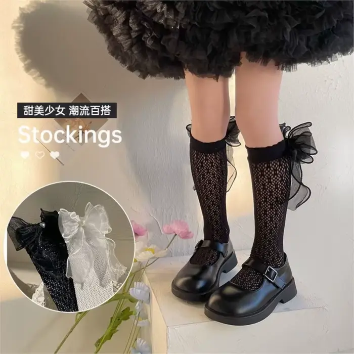 Chaussettes hautes en dentelle pour filles