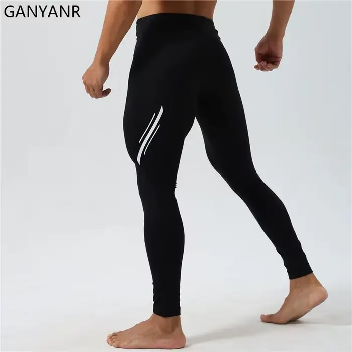 GANYANR-Leggings de compression pour homme, collant de course, de fitness, d'entraînement, thermique