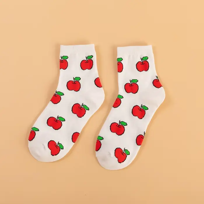 Chaussettes en coton Kawaii pour femmes, drôle, fruits gels, citron, Harvey, Harajuku, coloré, migno