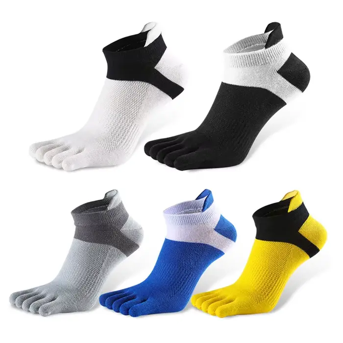 5 paires/lot été hommes chaussettes coton cinq doigts mâle chaussettes courtes de haute qualité