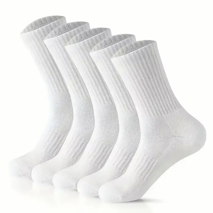 5/10/20 paires de chaussettes de sport à col rond de couleur unie neutre, absorbant la sueur, respir