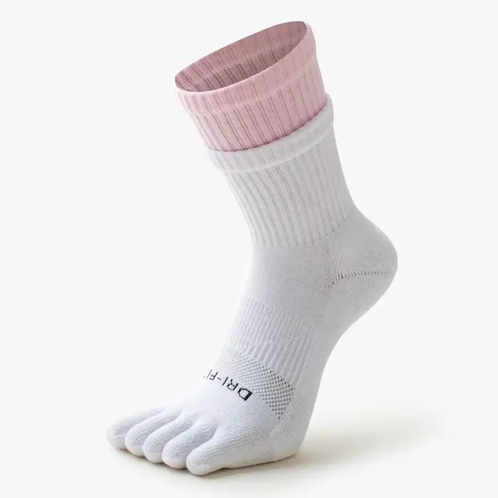 1 paire de chaussettes longues de sport pour femmes, chaussettes à cinq doigts, douces, respirantes,