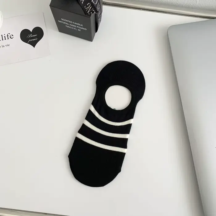 Chaussettes invisibles pour femmes, printemps-été, à rayures et pois, fines, simples, mignonnes, res