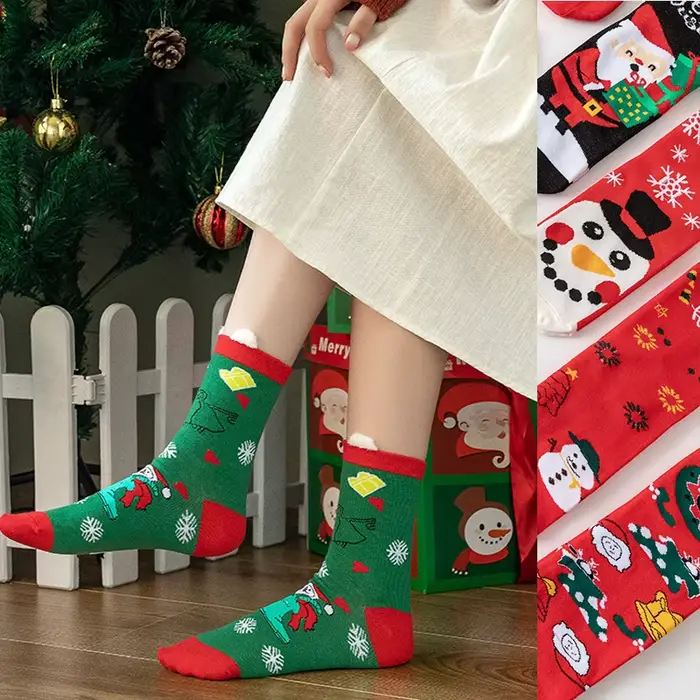 2 paires de chaussettes de noël amusantes