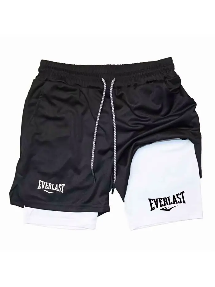 Shorts de sport pour hommes, shorts de sport imprimés, design double couche, séchage rapide, basketb