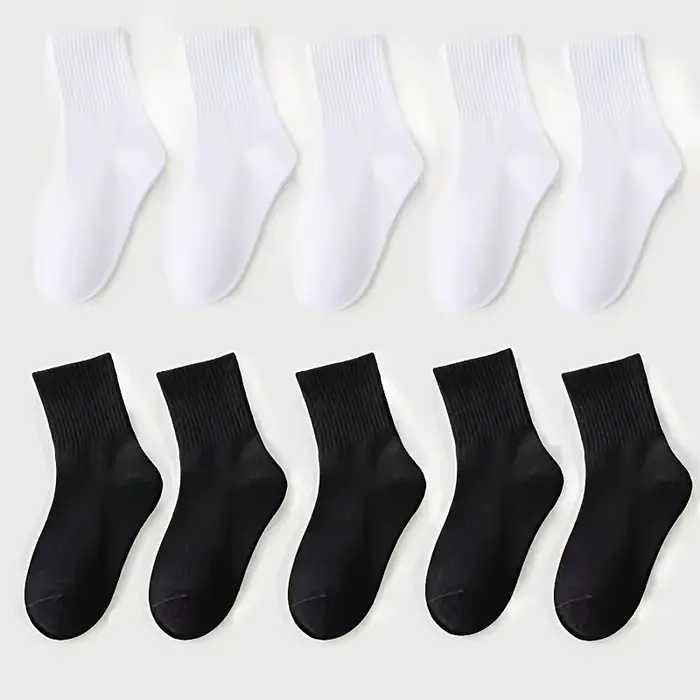Ensemble de 5 pièces de chaussettes mi-mollet pour enfants