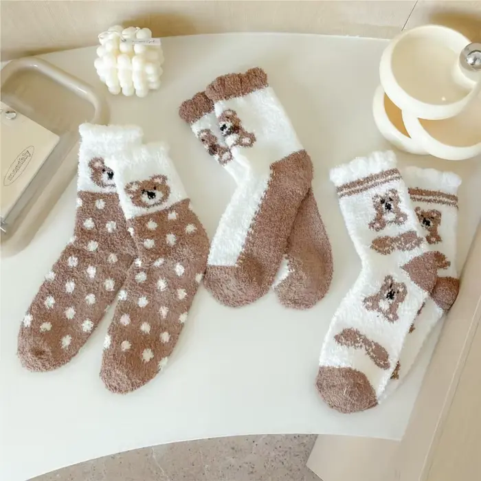 Chaussettes de couchage en velours pour femmes