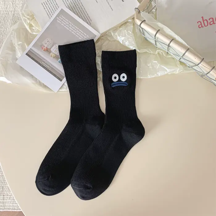 Chaussettes pour femmes, broderie coréenne, coton de haute qualité, mignonnes, drôles, kawaii, tenda