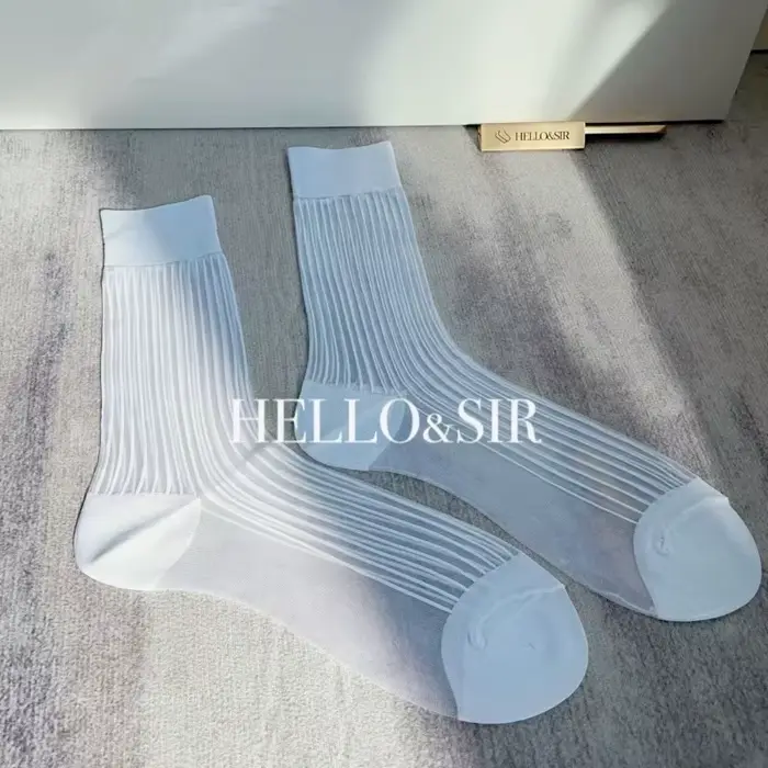 Marque qualité hommes chaussettes pure couleur unie respirant formel affaires