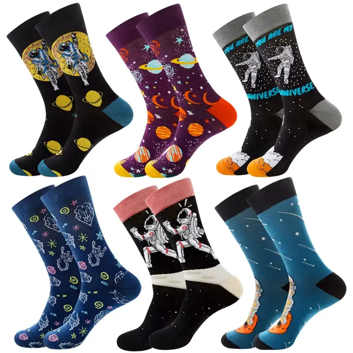 Chaussettes sulfen Coton pour Course de Boxe, Échiquier, Animal, Dessin Animé, Rue, Grande Taille, N