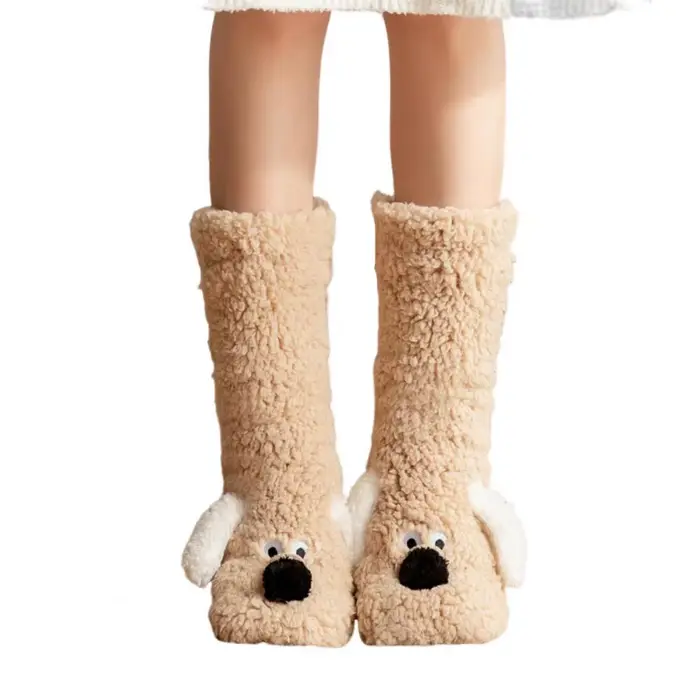 Chaussettes de sol pour adultes, chaussettes de neige d'hiver pour sommeil, couverture de jambe de C