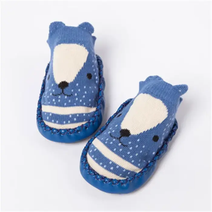 Chaussettes antidérapantes pour nouveau-né, chaussettes amusantes pour bébé garçon, avec semelles en
