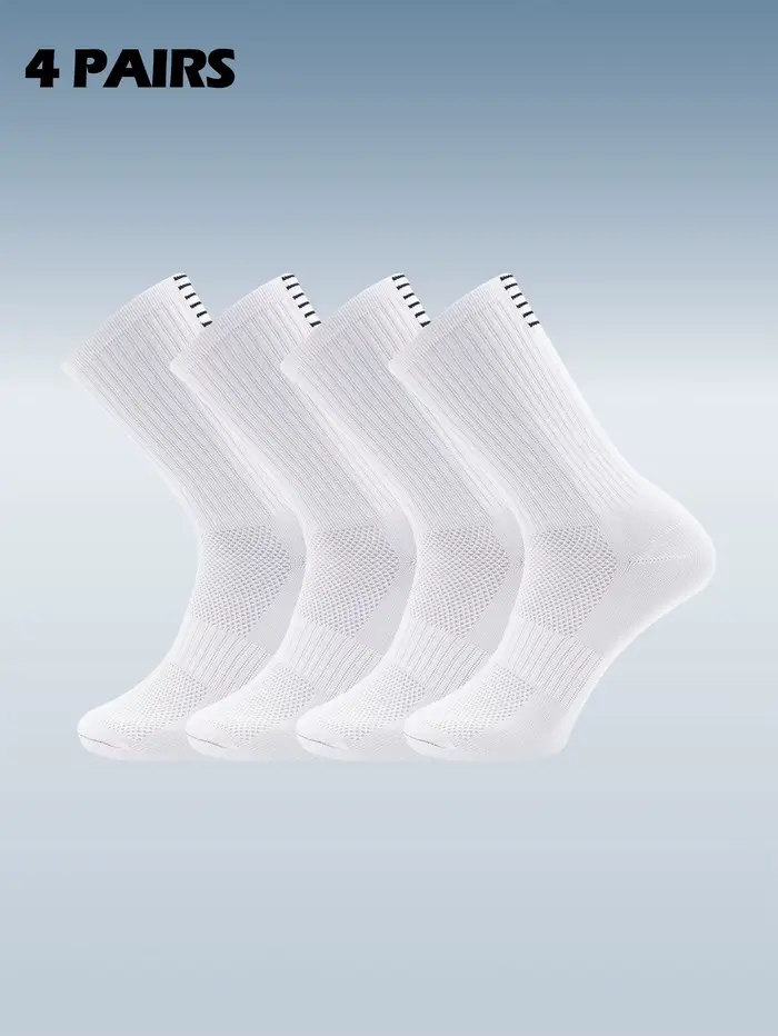 4 paires de chaussettes de cyclisme à compression pour hommes et femmes, adaptées au cyclisme, à la 