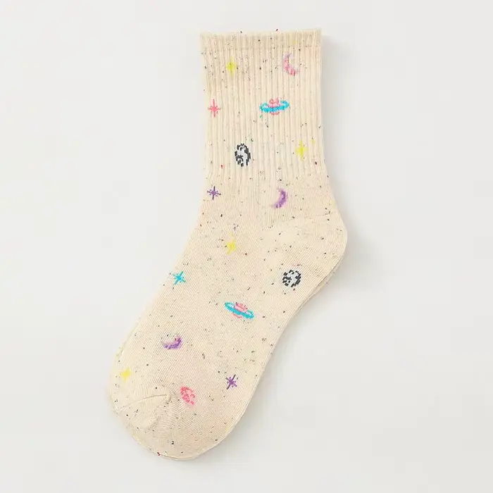 Harajuku lune étoiles chaussettes femmes chaussettes drôles coton japonais créatif chaud mignon nouv