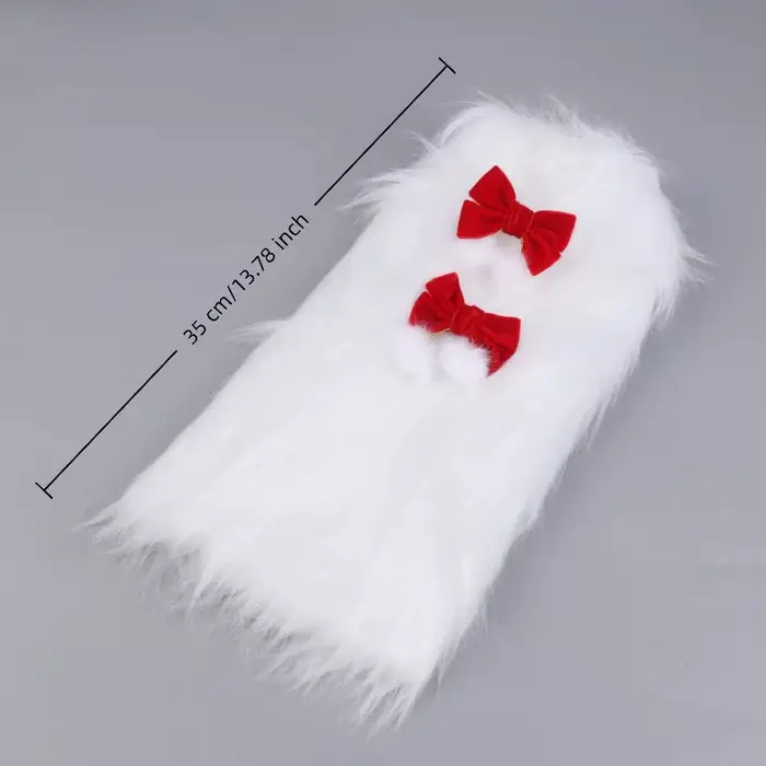 Guêtres en fausse fourrure blanche, style Y2K Gothique, unies, punk, longueur genou, mode, chaudes