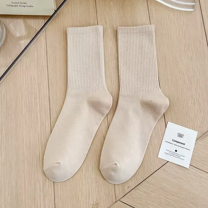 1 paire de chaussettes pour femmes, rouge, blanc, noir, chaussettes de sport respirantes, confortabl