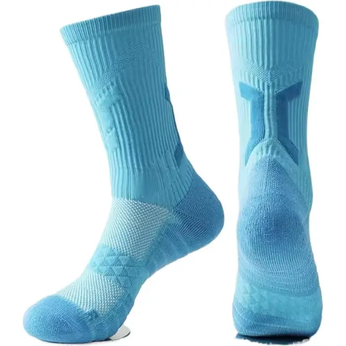 1 paire de chaussettes de sport montantes à manches longues, Support de cheville solide, chaussettes