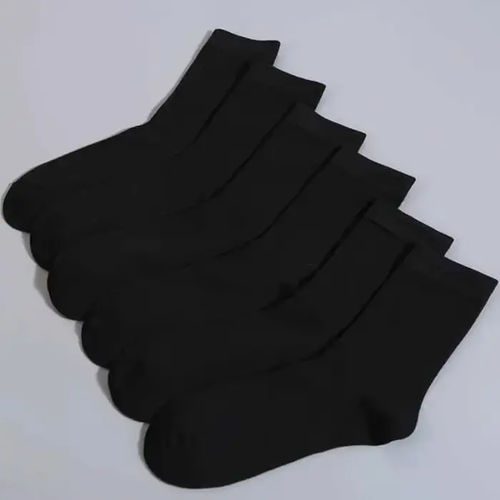 6 paires de chaussettes mi-longues pour hommes, couleur unie, mode confortable, automne, classique,