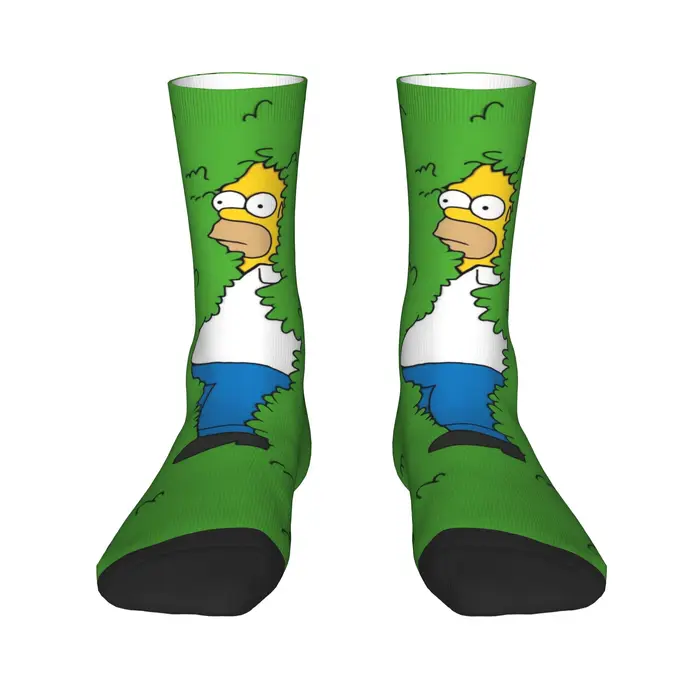 Chaussettes amusantes unisexes de dessin animé The S-Simpsons Homer pour l'automne et l'hiver, chaus