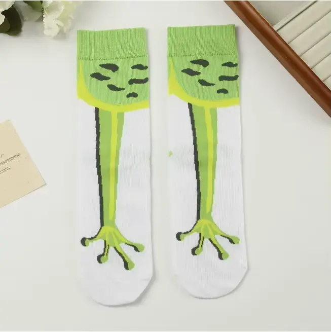 Chaussettes mignonnes en forme de patte d'animal, dessin animé grenouille canards oies pieds longs, 