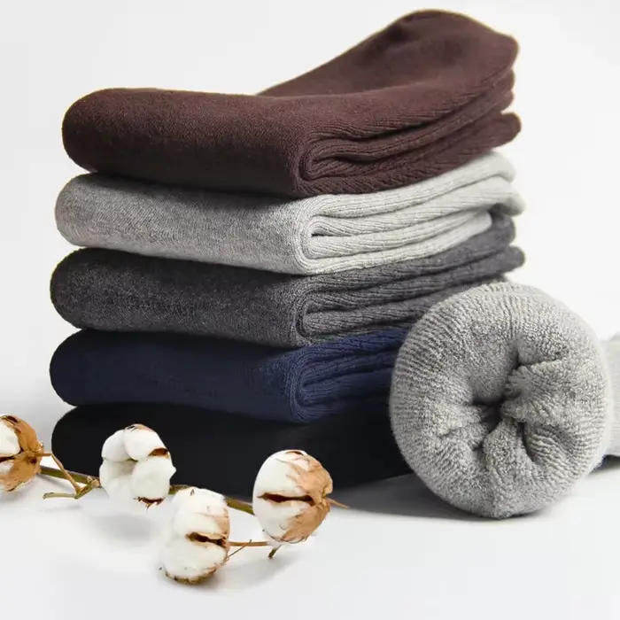 5 paires de chaussettes chaudes d'hiver pour hommes et femmes, chaussettes épaisses, solides, Super 