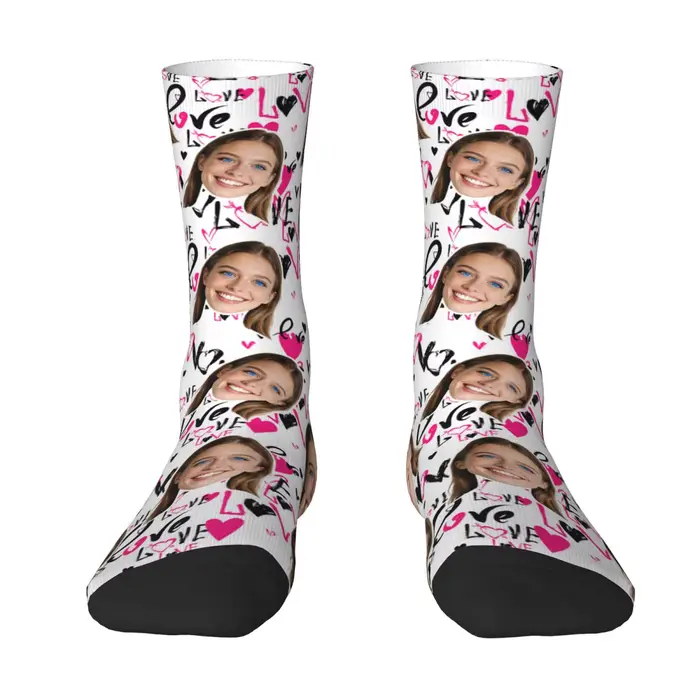 Chaussettes avatar personnalisées pour hommes et femmes, chaussettes photo personnalisées, chaussettes avec photo DIY, cadeaux personnalisés