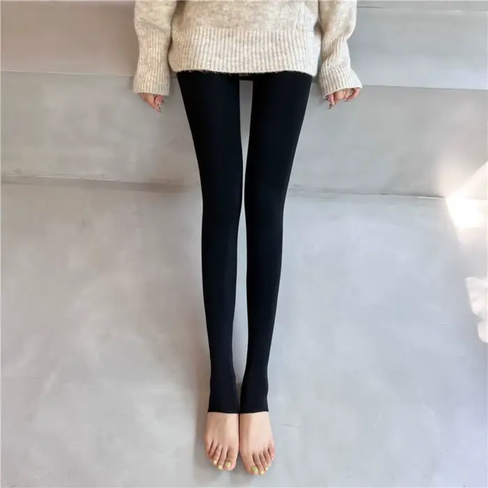 Collants sexy taille haute couleur chair effet peau nue épais pour femme, collants d'hiver, collants