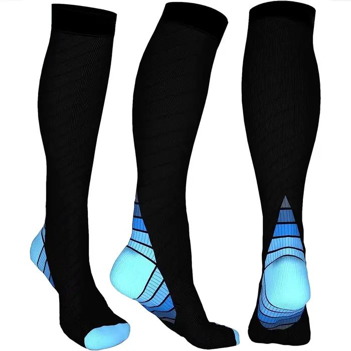 1 paire de chaussettes de compression 20-30 mmHg - Hommes et femmes – Course, infirmières, attelles 
