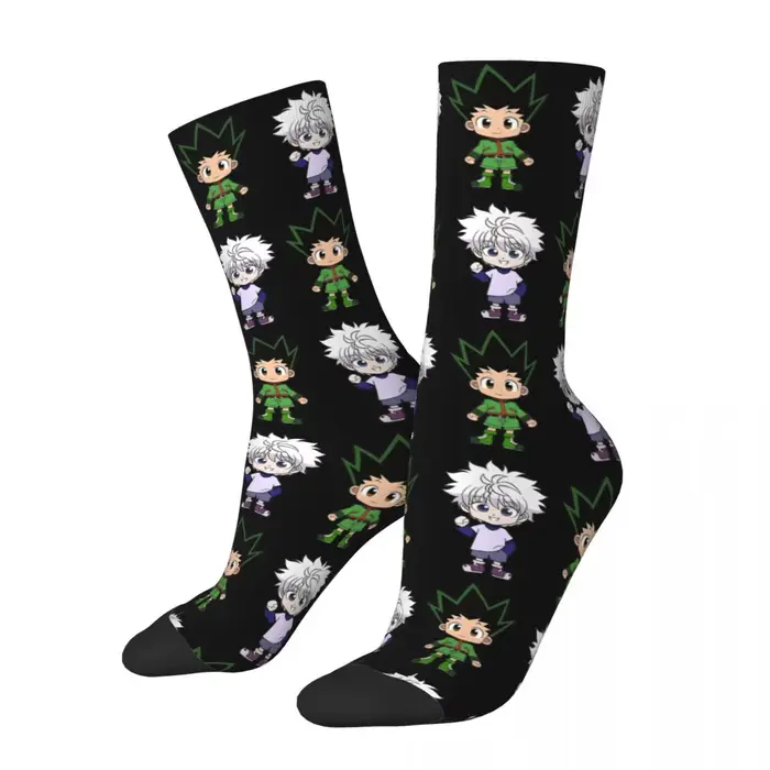 Chaussettes à tube moyen Hunter X Hunter pour hommes et femmes, chaussettes Gon Killua Zoldyck, haut