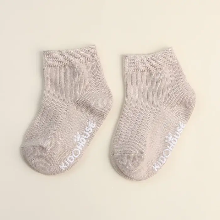 Chaussettes antidérapantes pour bébé, couleur unie, pour nouveau-né, en coton doux, Tube central, po