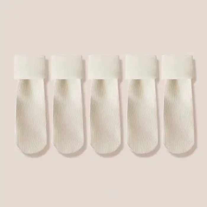 5 paires de chaussettes de neige pour femmes, chaussettes d'automne et d'hiver avec bas de sol de co