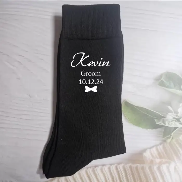 Chaussettes de mariage personnalisées, meilleur homme, marié et page, chaussettes amusantes pour garçon, cadeau personnalisé pour articles de mariage, fournitures de fêtes, décoration de proposition