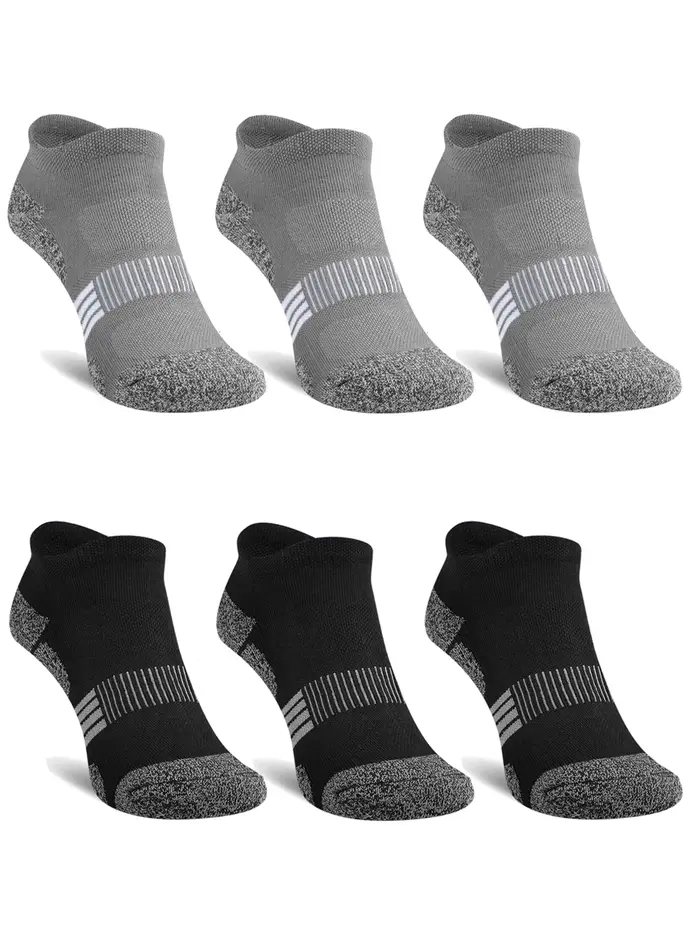 Chaussettes basses de sport pour hommes, lot de 12, respirantes, anti-transpiration, avec protection