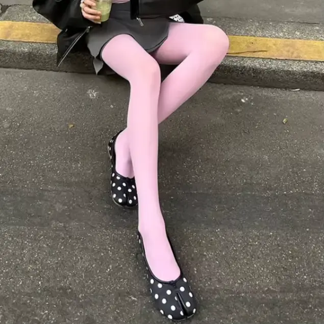 Jolis collants roses pour femmes élégantes, Lingerie chaude en velours, chaussettes classiques pour