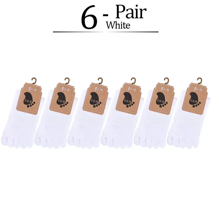 6 paires de chaussettes à cinq doigts unisexes pour hommes/femmes, chaussettes de sport respirantes