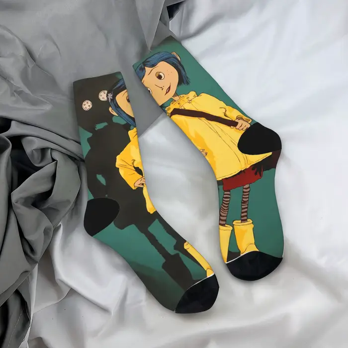 Coralines chaussettes horreur dessin animé drôle bas Couple doux extérieur chaussettes automne modèl
