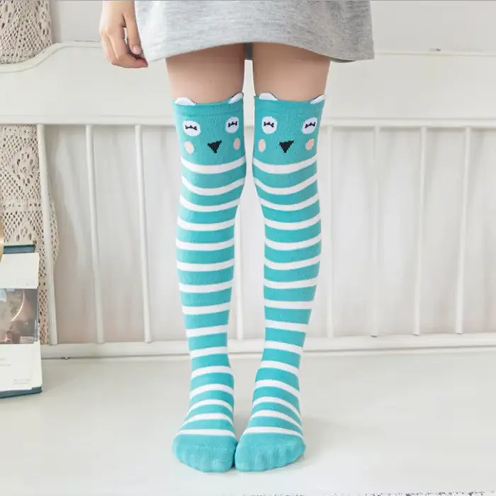 Enfants genou chaussettes hautes bébé enfants dessin animé Animal longues chaussettes en coton pour 