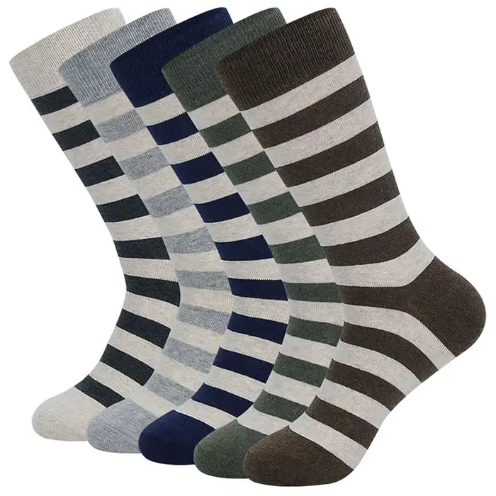 Chaussettes rayées en coton pour hommes
