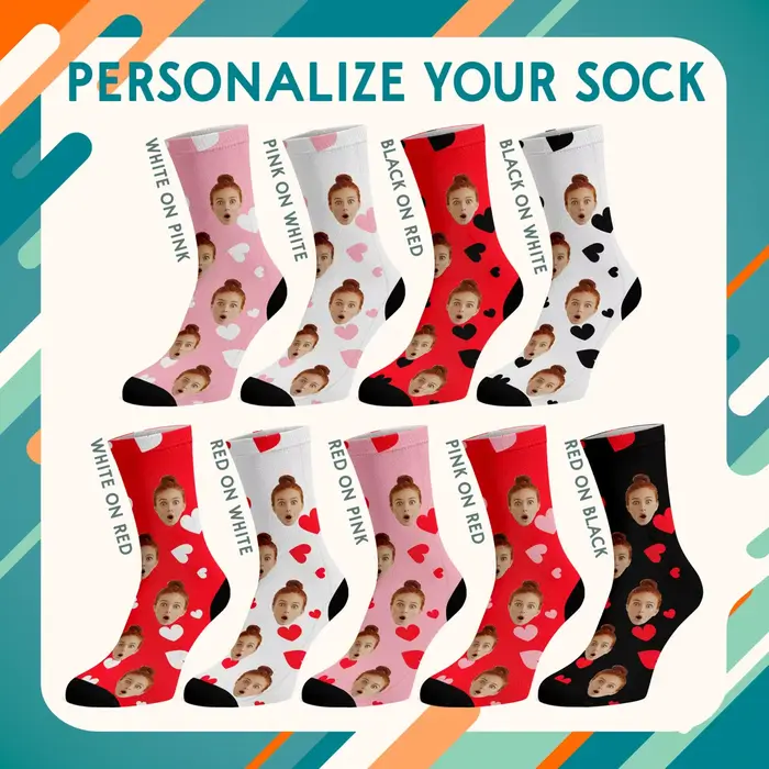 Chaussettes d'amour personnalisées avec impression 3D
