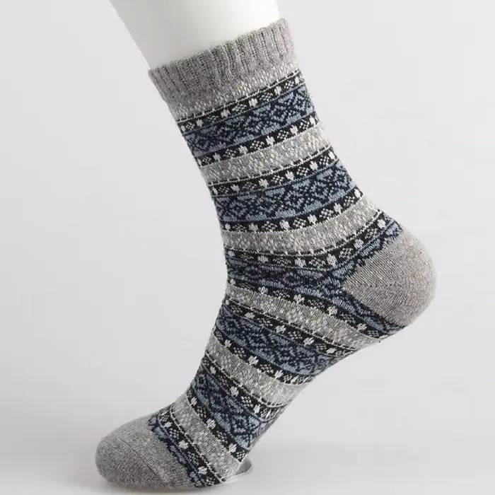 1 paire thermique laine cachemire chaussettes hommes mâle épaissir Chaussette décontracté confortabl